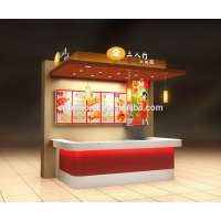 customized mall barbecue kiosk of fast food kiosk counter design