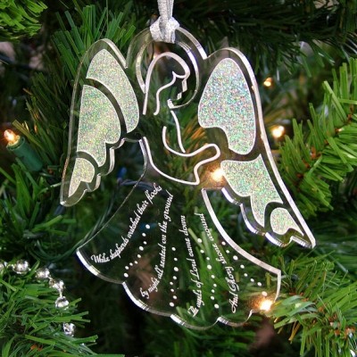 Transparent Angel Shaped Acrylic Christmas Tree Decoration