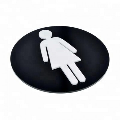 Round Shaped Acrylic Toilet Man/Woman Sign Board Wholesale