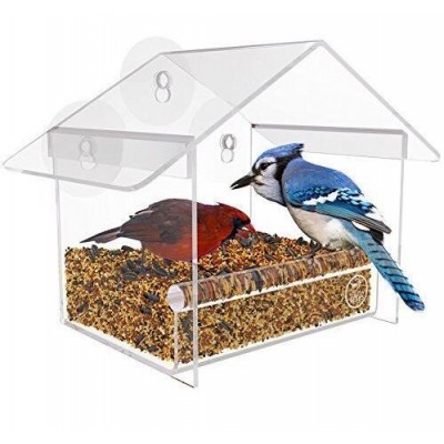 Wall mounted house shaped acrylic bird pet cage wholesale