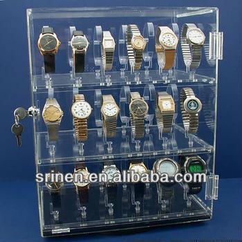 Transparent Clear Acrylic Watch Display Cases