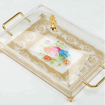 Unique Luxury Acrylic Serving Tray Plastic Food Tray