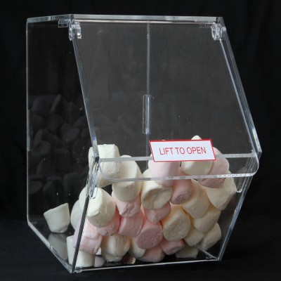 Single Section Acrylic Pick And Mixed Candy Gravity Bin For Unwrapped Sweet